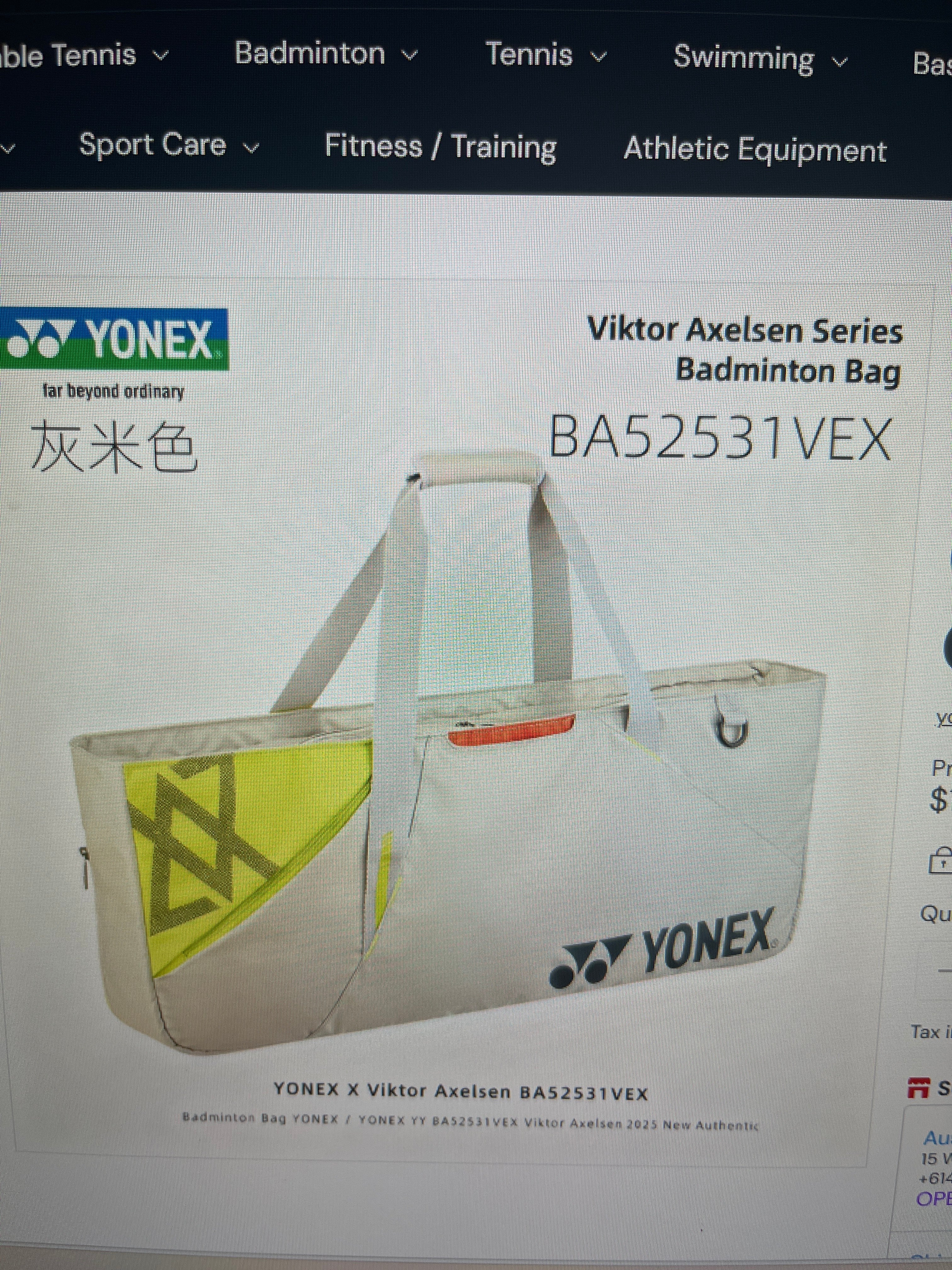 YONEX tennis tournament bag va