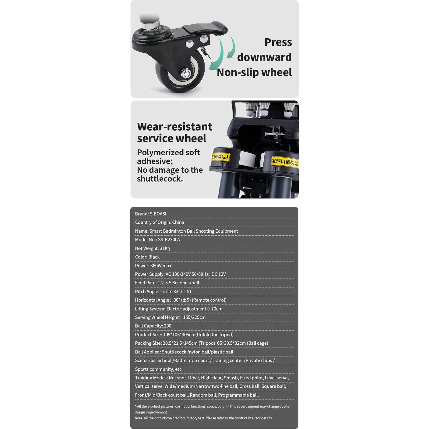 SIBOASI B2300A Badminton Machine (SKU SS-B2300A)