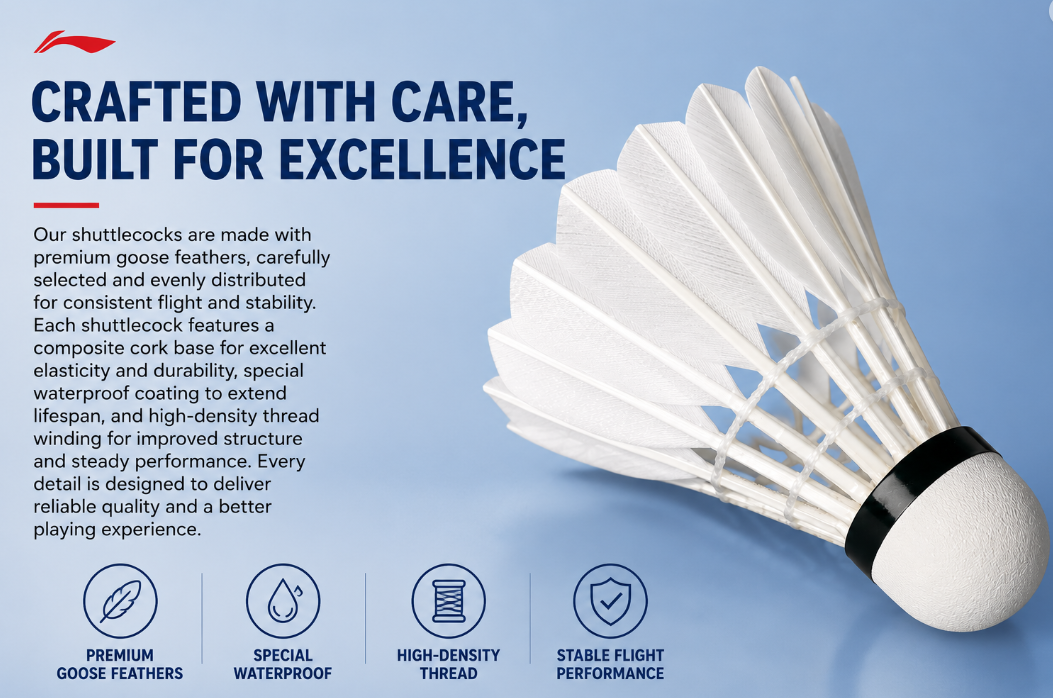Lining Professional Badminton Balls G200 White Goose Feather Training Badminton