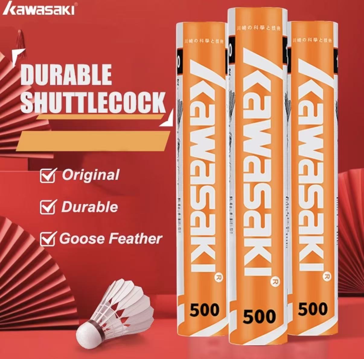 Kawasaki King Kong 500 (K500) Goose Feather Badminton Shuttlecocks – 12PCS