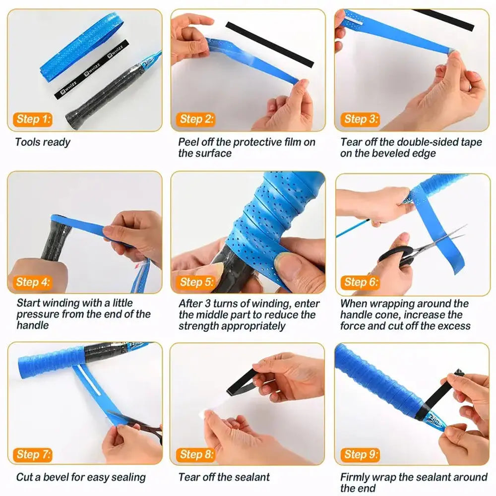 SPPHONEIX Memory EVA Keel Racket Grip Anti Slip Perforated Super Absorbent Tennis Overgrip Badminton Overgrip Pickleball Overgrip Various Sports Equipment Grip