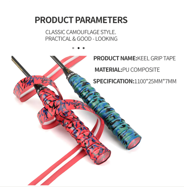 SPP Camouflage Memory Keel Racket Grip Anti Slip Super Absorbent Tennis, Badminton, Pickleball Overgrip Grip