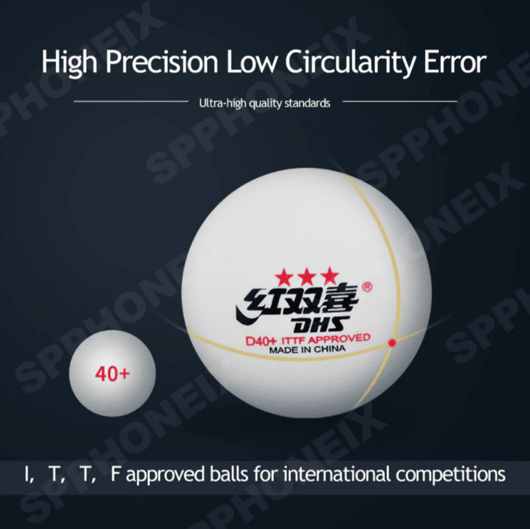 DHS 3 Star D40+ Table Tennis Balls