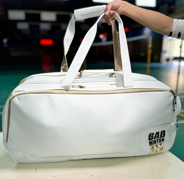 JNM Badminton Sport Bag (BAG-004)White Large Capacity 9PC