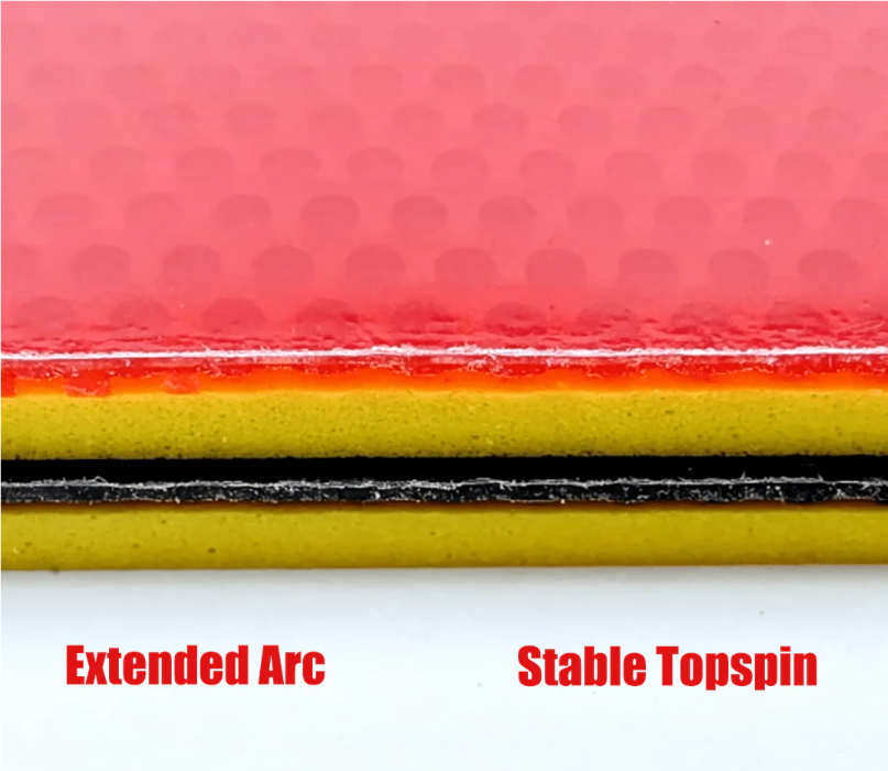 REACTOR Corbor Table Tennis Rubber Loop Plus Attack Pips in Sheet 1Red 1Black