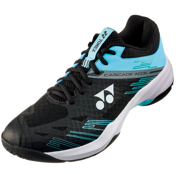 Yonex Power Cushion Cascade Accel Wide Badminton Shoes (Black/Ice Blue)
