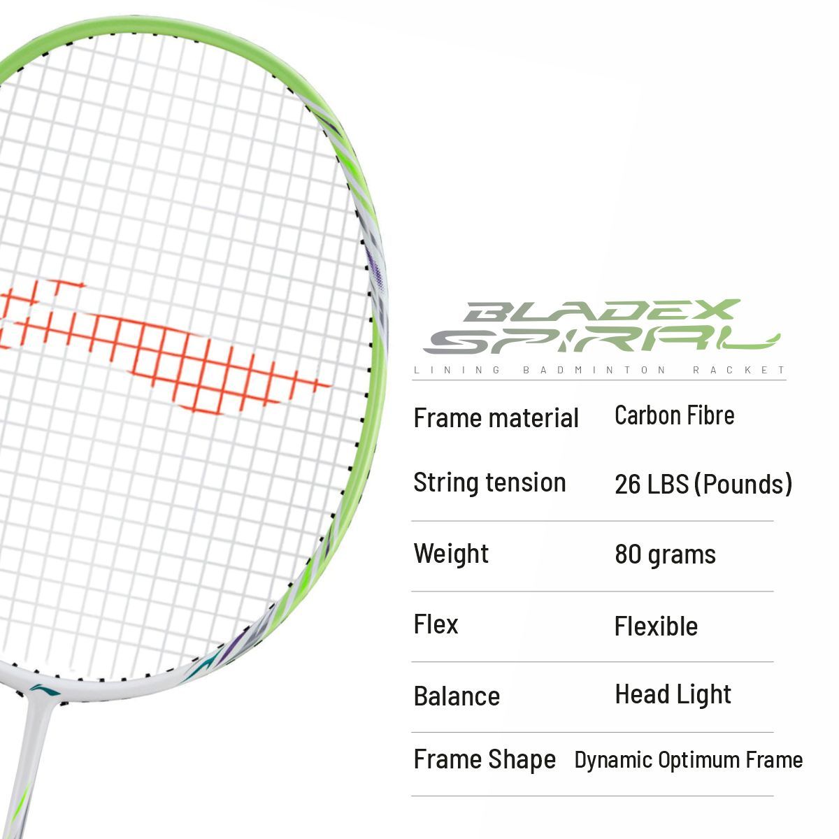 LI-NING BLADEX SPIRAL 5U G6 Badminton Racket – Speed-Oriented