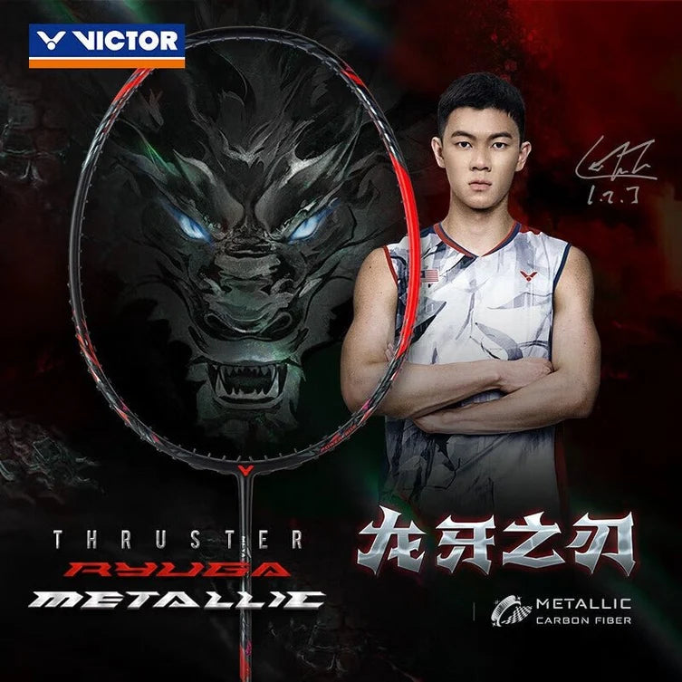 VICTOR Thruster Ryuga Metallic 4UG5 Badminton Racquet  – Powerful Smash & Solid Attack