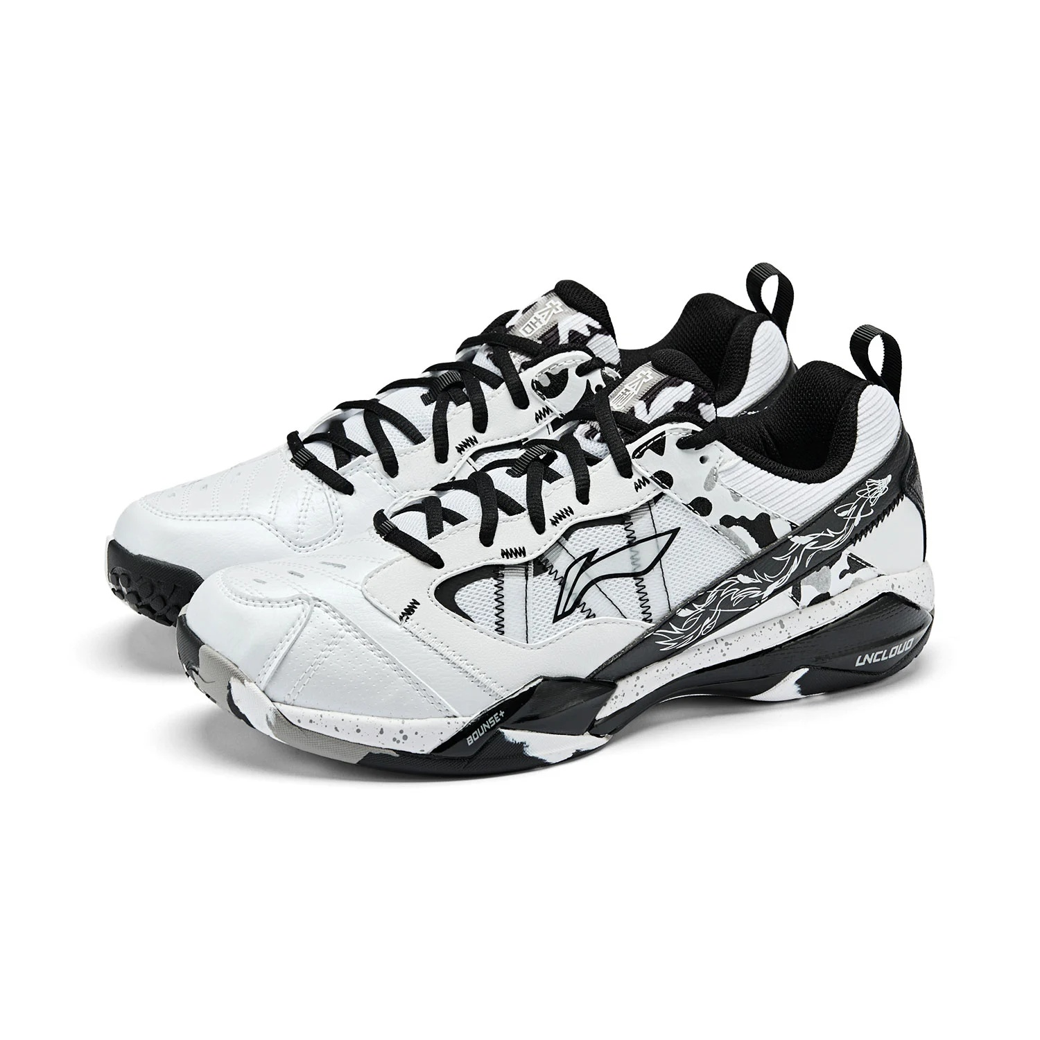 LI-NING INVINCIBLE ACE UNISEX BADMINTON SHOES - WHITE/BLACK - AYZW007-3